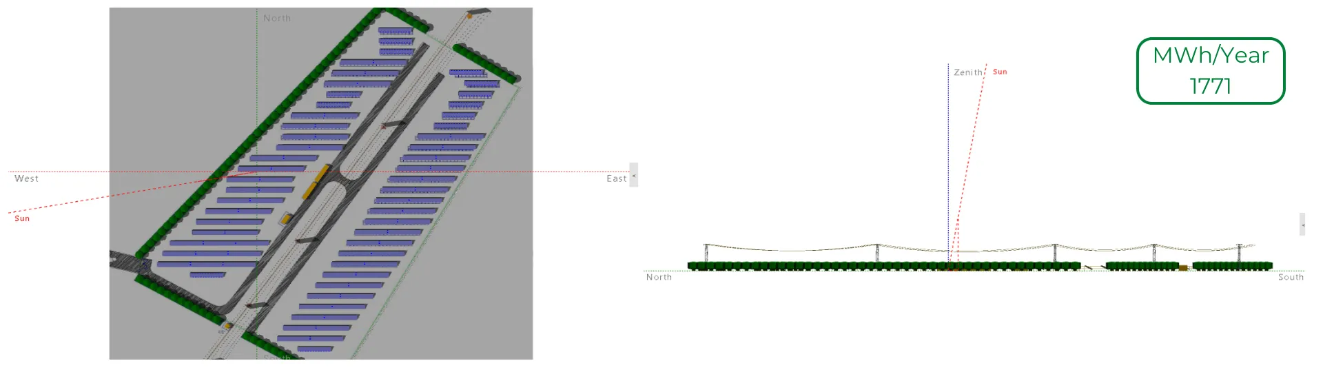 Image of the initial design of the solar plant